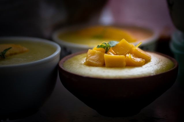 Refreshing Mango Pudding, a delightful tropical dessert from Andaman-Nicobar.