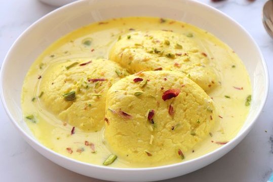 Sweet and creamy Rasmalai, a popular dessert from Andaman-Nicobar.